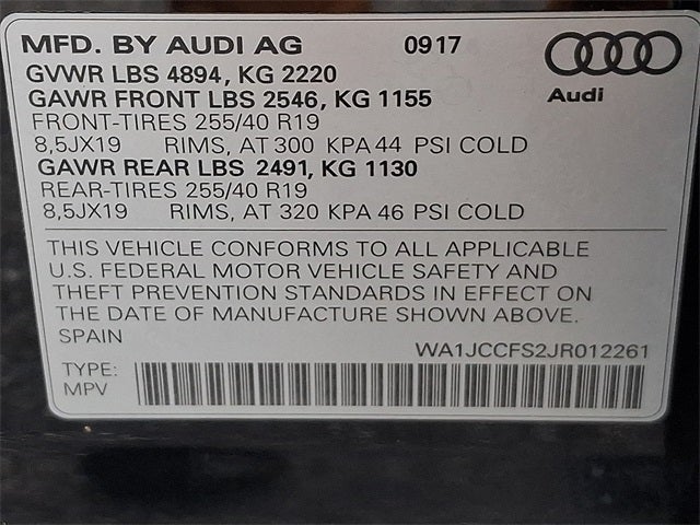 2018 Audi Q3 2.0T Premium Plus quattro