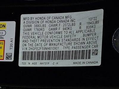 2022 Honda Civic Sport