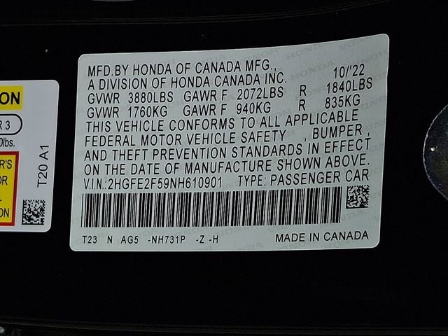 2022 Honda Civic Sport