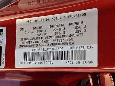 2026 Mazda Mazda3 2.5 S Select Sport Base