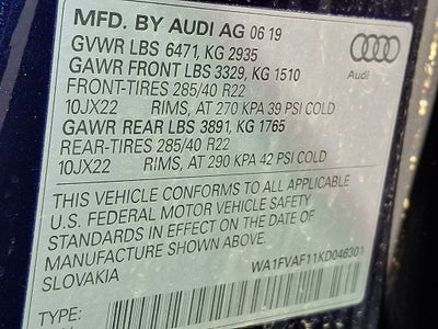 2019 Audi Q8 3.0T Prestige quattro