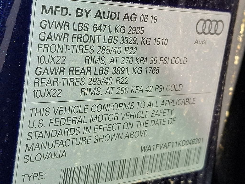 2019 Audi Q8 3.0T Prestige quattro