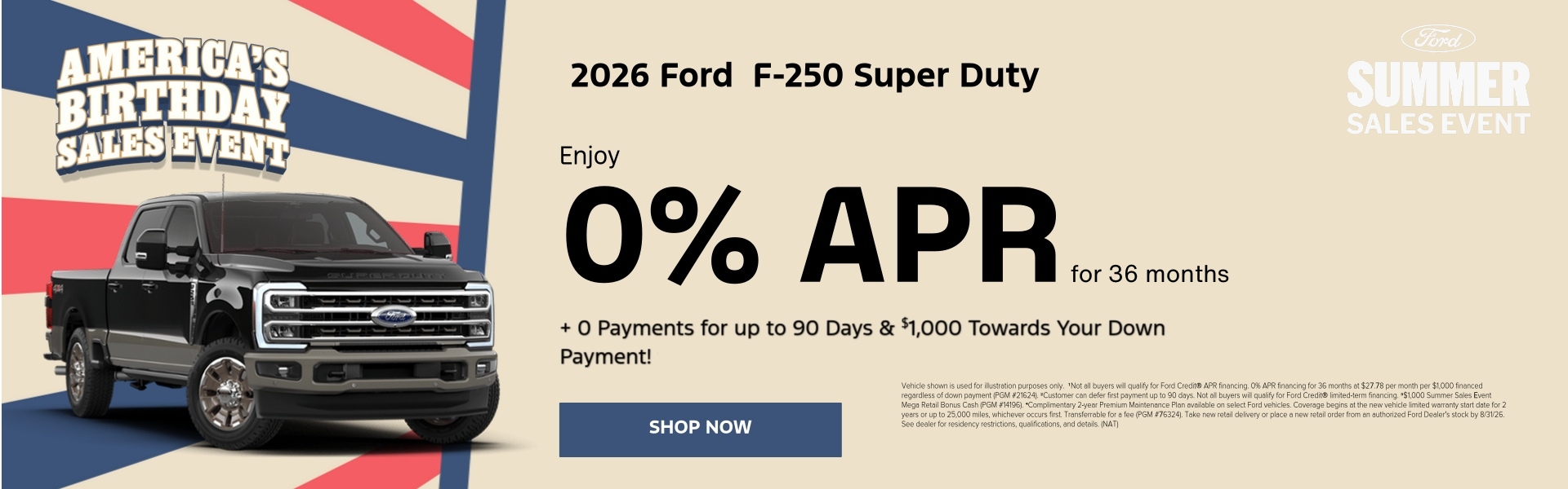 2026 Ford F-250 Super Duty July Specials