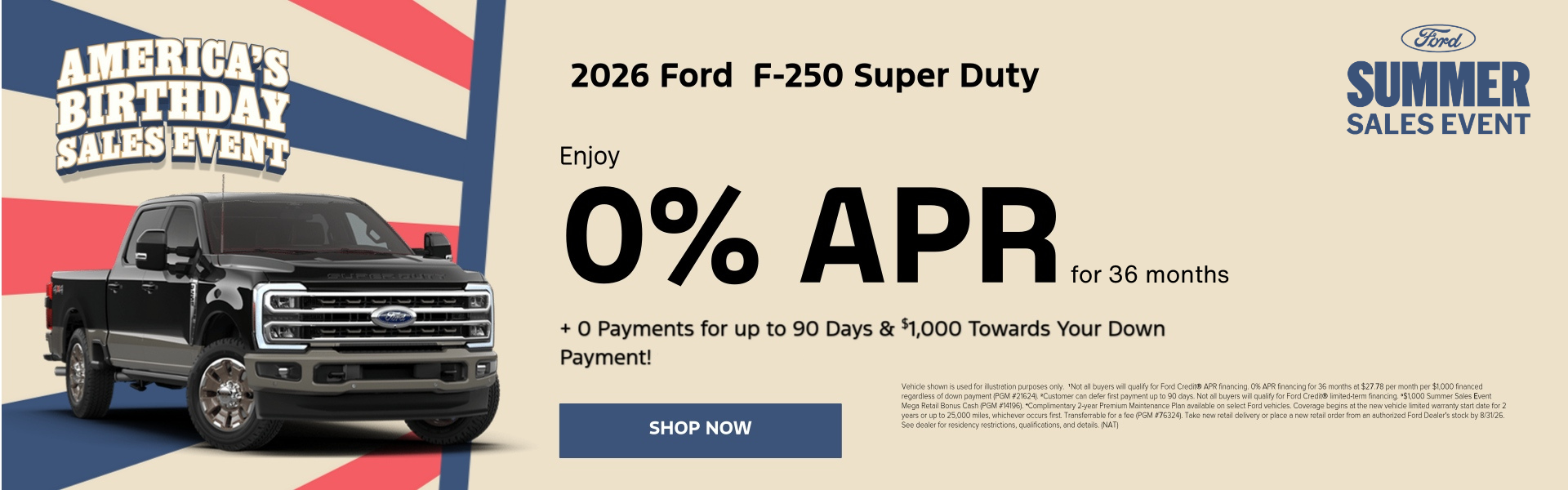 2026 Ford F-250 Super Duty July Specials